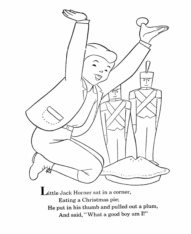 990 Cartoon Little Jack Horner Coloring Page with Printable