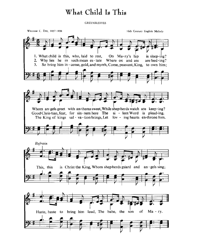 Christmas Carol - Music Sheets